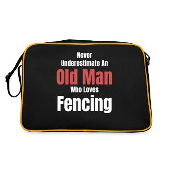 Never underestimate an old man who - Retro Bag - black/gold - Back