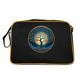 Nordic Celtic Tree Tree Of Life Tree Of Life - Retro Bag - black/gold - Back