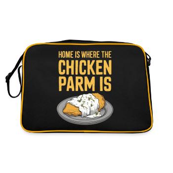La maison est là où se trouve le poulet Parm - Chicken Parm - Sac Retro - noir/or - Dos