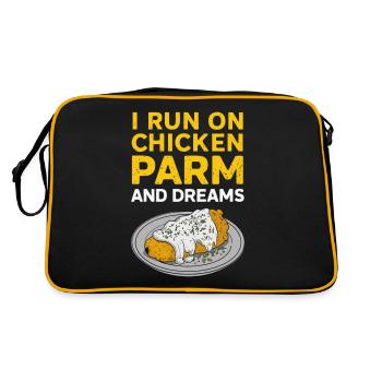 Je vis de poulet parme et de rêves - Sac Retro - noir/or - Dos