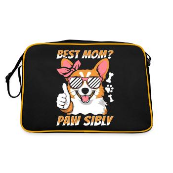 Corgi Mutter Meilleure maman Pawsibly - Sac Retro - noir/or - Dos