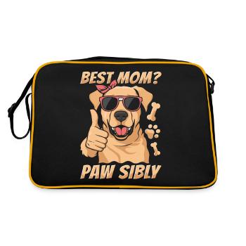 Labrador Mutter Meilleure maman Pawsibly - Sac Retro - noir/or - Dos