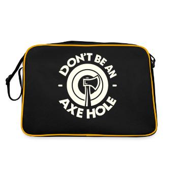Sei kein Axt-Loch - Retro Tasche - Schwarz/Gold - Hinten