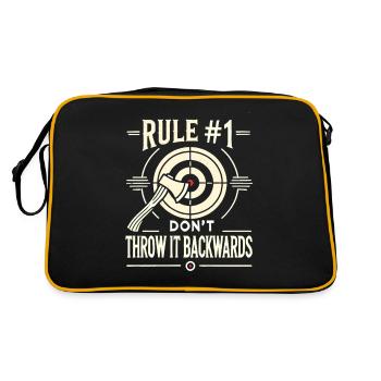 Regel Nr. 1: Wirf es nicht nach hinten - Retro Tasche - Schwarz/Gold - Hinten
