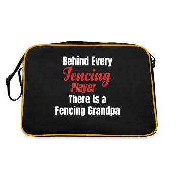 Behind every fencing player is a fencing grandpa! - Retro Bag - black/gold - Back