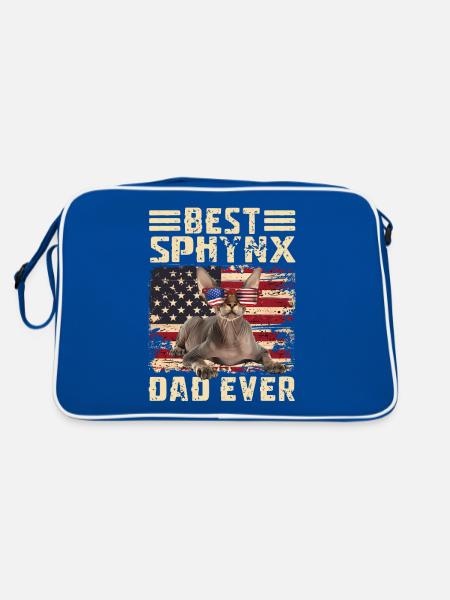 Sphynx Dad - Retro Bag - blue/white - Back