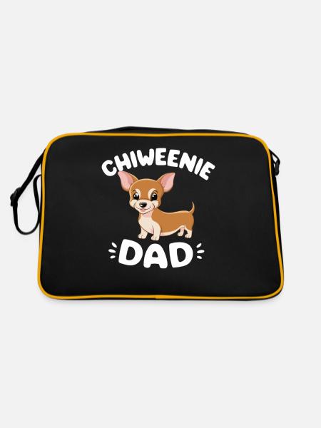 Chiweenie Papa Pride: Loving and Caring - Retro Bag - black/gold - Back