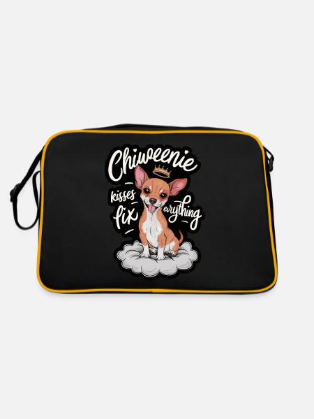 Chiweenie chien baisers Fix Everything - Sac Retro - noir/or - Dos