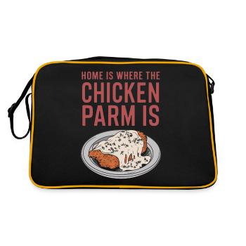 La maison est là où se trouve le poulet Parm - Chicken Parm - Sac Retro - noir/or - Dos