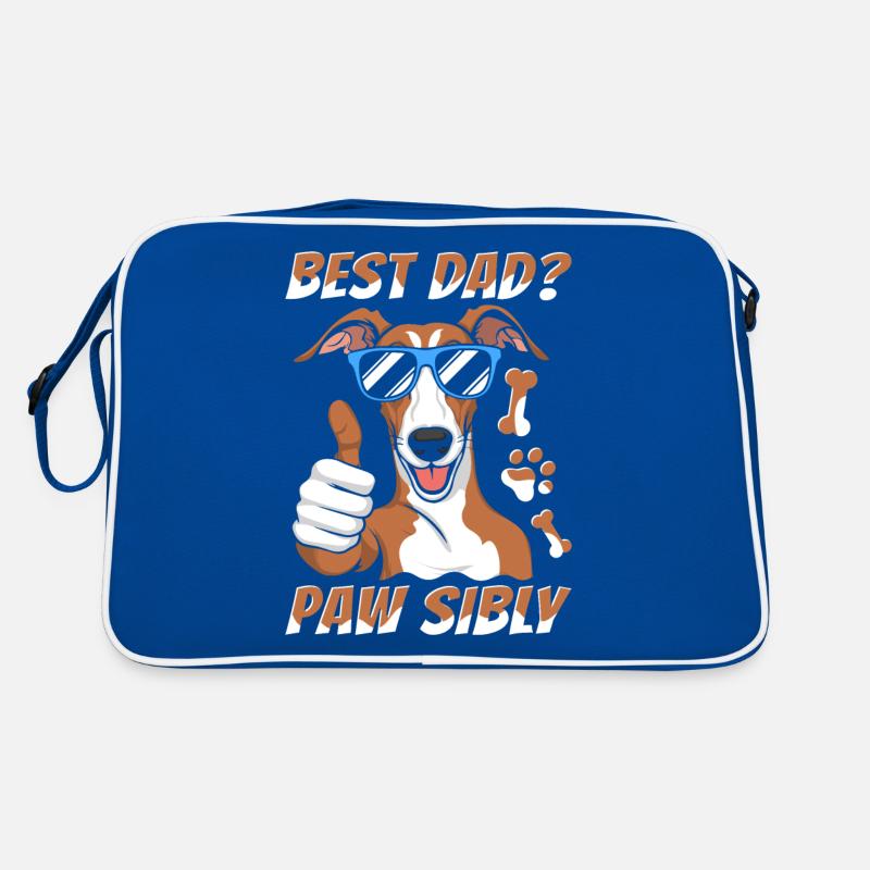 Greyhound Windhund Vater Best Dad Pawsibly Retro Tasche