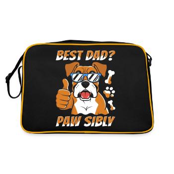 Chien Boxer Boxer Allemand Père - Sac Retro - noir/or - Dos
