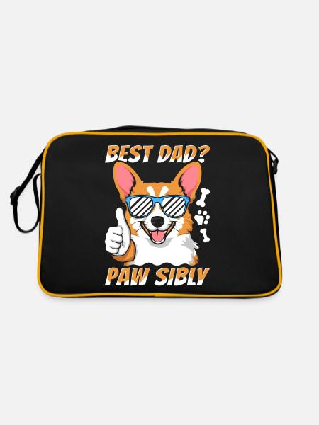 Corgi Père Meilleur Papa Pawsibly - Sac Retro - noir/or - Dos