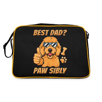 Golden Doodle Vater Best Dad Pawsibly - Retro Tasche - Schwarz/Gold - Hinten