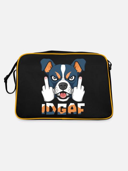 Australian Cattledog Idgaf - Retro Bag - black/gold - Back