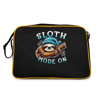 Relaxed atmosphere with our Sloth Mode On - Retro Bag - black/gold - Back