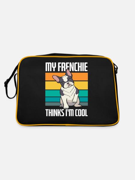 Bouledogue français Chiens rétro - Sac Retro - noir/or - Dos