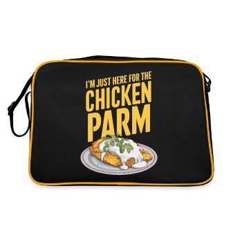 Je suis juste ici pour le poulet parme - Sac Retro - noir/or - Dos