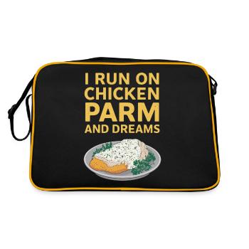 Je vis de poulet parme et rêve - Poulet - Sac Retro - noir/or - Dos