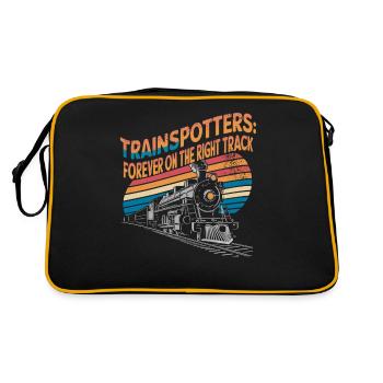 Trainspotters: Always on the right track - Retro Bag - black/gold - Back