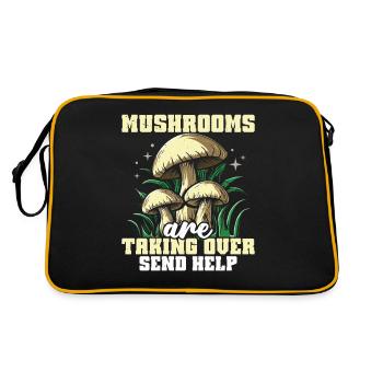 Orte Zur Pilzsuche, Die Pilze Erobern - Retro Tasche - Schwarz/Gold - Hinten