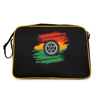 Coqui Frosch Symbol Taino Boricua Puerto - Retro Tasche - Schwarz/Gold - Hinten
