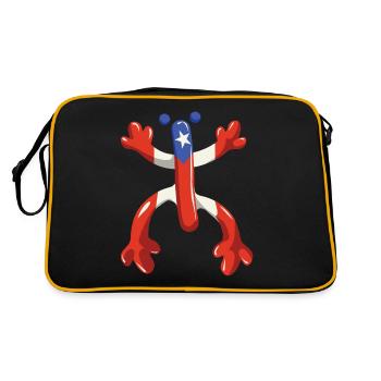 Coqui Frosch Symbol Taino Boricua Puerto - Retro Tasche - Schwarz/Gold - Hinten