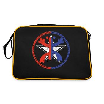 Coqui Frosch Symbol Taino Boricua Puerto - Retro Tasche - Schwarz/Gold - Hinten