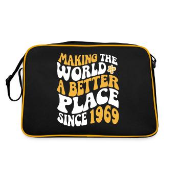 1969 Anniversaire Vintage Hippie Groovy - Sac Retro - noir/or - Dos