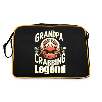 Großvater, Vater und Krabbenfischer-Legende - Retro Tasche - Schwarz/Gold - Hinten
