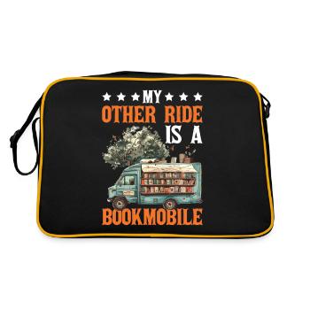 My Other Ride Is A Bookmobile 2 - Retro Bag - black/gold - Back