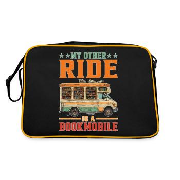 Mon autre trajet est un bibliobus - Sac Retro - noir/or - Dos