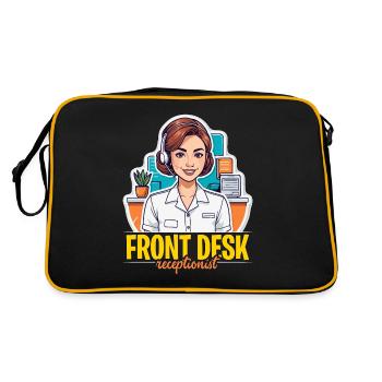 Receptionist Front Desk Receptionist Office Worker - Retro Bag - black/gold - Back