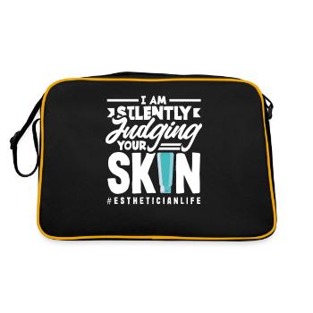Hautpflege Kosmetikerin Kosmetik - Retro Tasche - Schwarz/Gold - Hinten