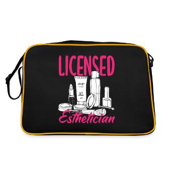 Hautpflege Kosmetikerin Kosmetik - Retro Tasche - Schwarz/Gold - Hinten