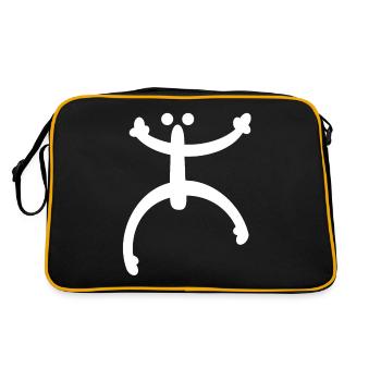 Coqui Frosch Symbol Taino Boricua Puerto - Retro Tasche - Schwarz/Gold - Hinten
