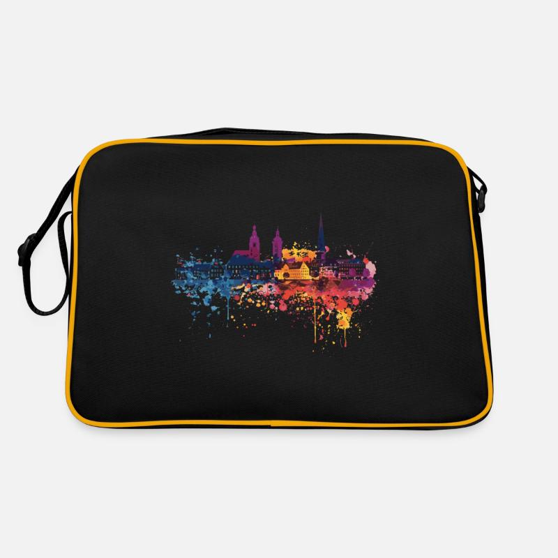 Menden (Sauerland) - Retro Tasche - Schwarz/Gold