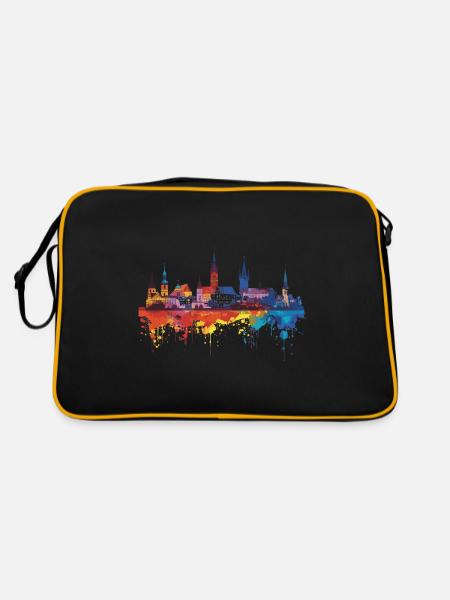 Merseburg - Retro Tasche - Schwarz/Gold - Hinten