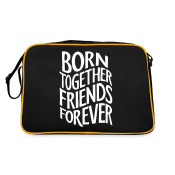Twins Born Together Friends Forever - Retro Bag - black/gold - Back