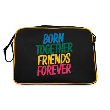 Gémeaux - Nés ensemble, amis pour toujours - Sac Retro - noir/or - Dos