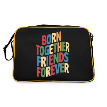 Des jumeaux nés ensemble, amis pour toujours - Sac Retro - noir/or - Dos