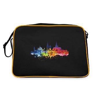 Mühlheim am Main - Retro Tasche - Schwarz/Gold - Hinten
