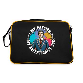 Receptionist My Passion My Receptionist Office Job - Retro Bag - black/gold - Back