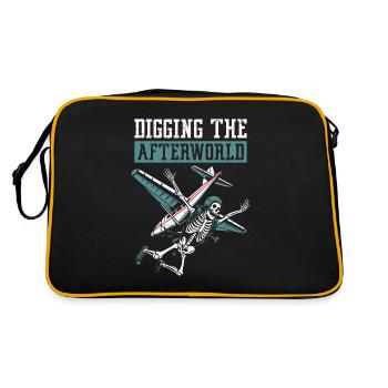 Parachutist Skydiving Skeleton - Retro Bag - black/gold - Back