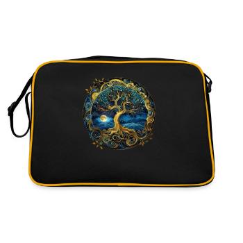 Nordic Celtic Tree Tree Of Life Tree Of Life - Retro Bag - black/gold - Back