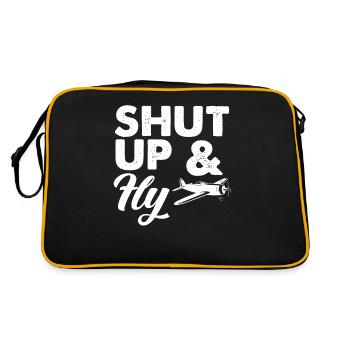 Pilot Fliegen Flugzeug Geschenk - Retro Tasche - Schwarz/Gold - Hinten
