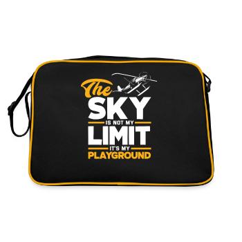 Pilot Spruch Hobby Luftfahrt Beruf Hobby - Retro Tasche - Schwarz/Gold - Hinten