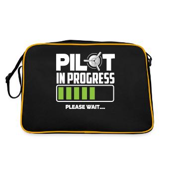 Pilot in Training Bitte Warten - Retro Tasche - Schwarz/Gold - Hinten