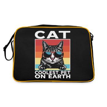 Cat Coolest Pet On Earth Retro Sunglasses Funny - Retro Bag - black/gold - Back