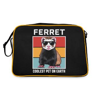 Ferret Coolest Pet On Earth Retro Sunglasses - Retro Bag - black/gold - Back