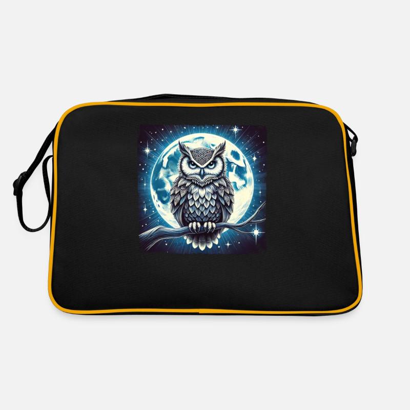 Verbessern Sie Ihren Stil Mit Unserer Eule - Retro Tasche - Schwarz/Gold